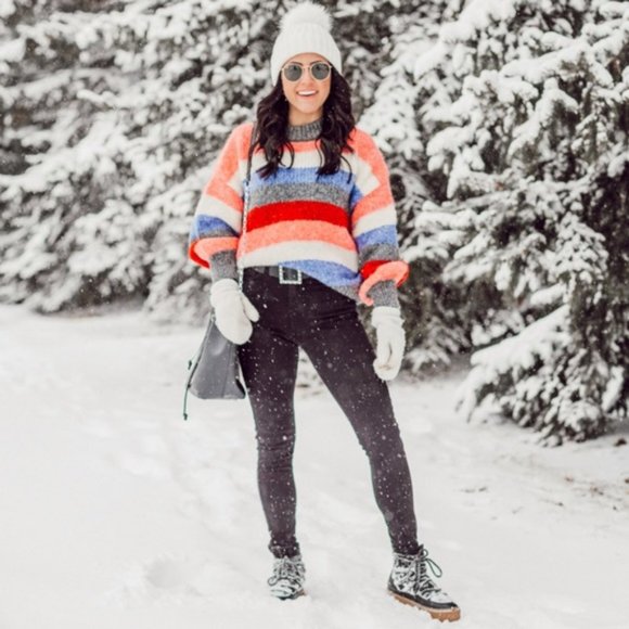 Zara Chunky Striped Knit Sweater - Picture 1 of 7